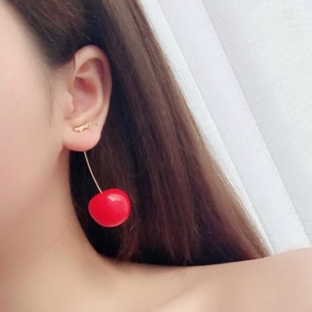 CLEARANCE NEW Red Cherry Drop Earrings